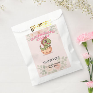 Cute Pink Dino Hatching Soon Favour Bag