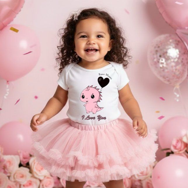 Cute Pink Dinosaur Baby Bodysuit (Creator Uploaded)