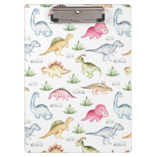 Cute Pink Dinosaur Pattern Girls T Rex Dino Lovers Clipboard