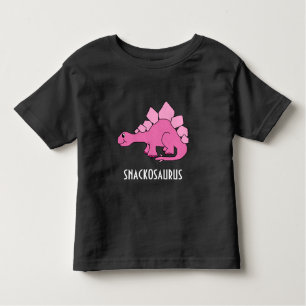 Cute pink dinosaur; Snackosaurus Toddler T-Shirt