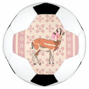 Cute Pink Doe-patterned Christmas  Soccer Ball