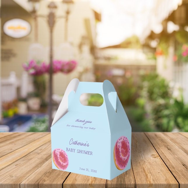 Cute Pink Doughnut Baby Shower  Favour Box (Creator Uploaded)