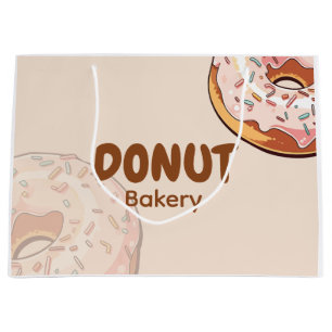 Cute Pink Doughnut Bakery  Large Gift Bag