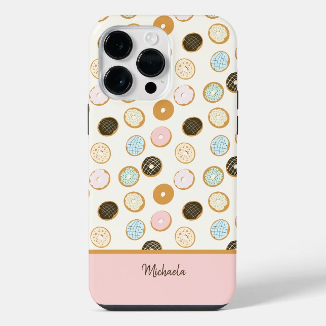 Cute Pink Doughnut Pattern iPhone Case (Back)