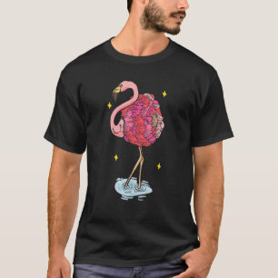 Cute Pink Dreaming Girl Baby Flamingo With Flowers T-Shirt