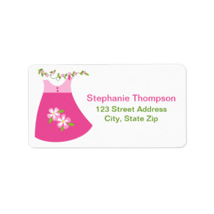 Cute Pink Dress Outfit Address Labels