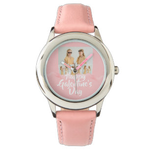 Cute Pink Drip Happy Galentines day bestie Photo Watch