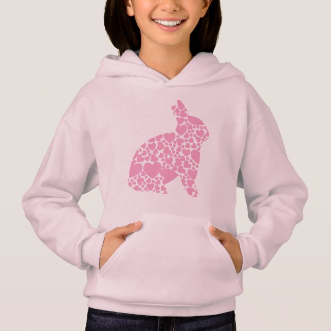 Cute pink Easter bunny hearts cartoon (Front)