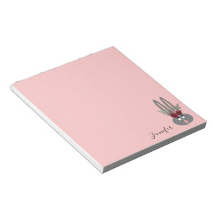 Cute Pink Easter Bunny Personalised Notepad