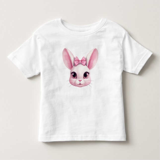 Cute Pink Easter Bunny Portrait Gift Kids T-shirt (Front)
