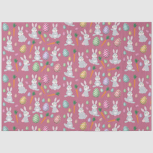 Cute Pink Easter Bunny Rabbit Pattern Tissue Paper