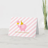Cute Pink Elephant Birthday