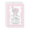 Cute Pink Elephant Girls Baby Shower Invitation