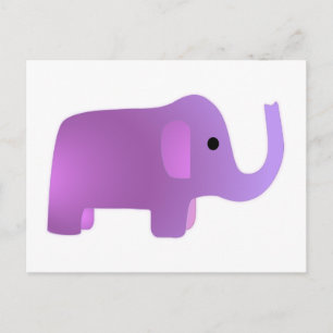 Cute Pink Elephant Holiday Postcard