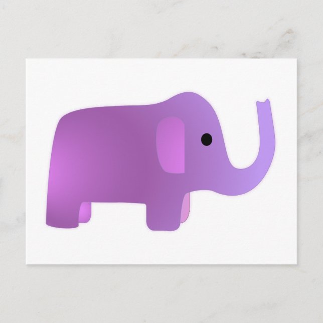 Cute Pink Elephant Holiday Postcard (Front)