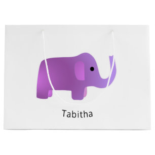 Cute Pink Elephant Large Gift Bag