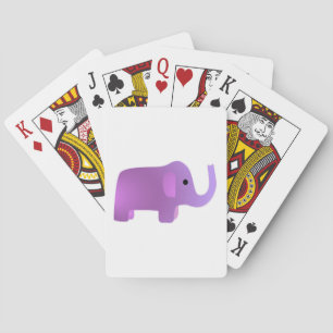 Cute Pink Elephant Playing Cards