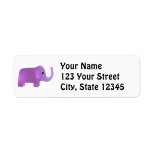 Cute Pink Elephant Return Address Label