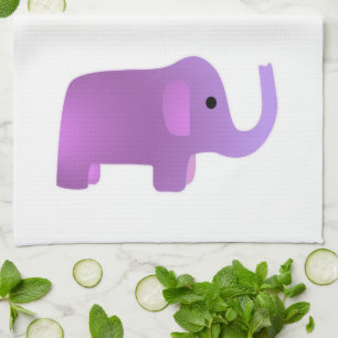 Cute Pink Elephant Tea Towel