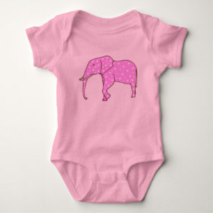 Cute Pink Elephant White Polka Dots Baby Shirt