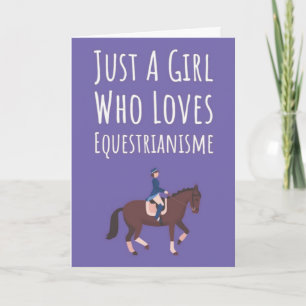 Cute Pink Equestrian Cards For Baby Girls Kids