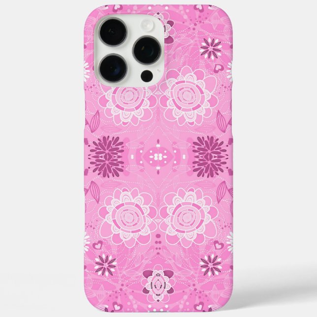 Cute pink exquisite handpainted pattern background Case-Mate iPhone case (Back)