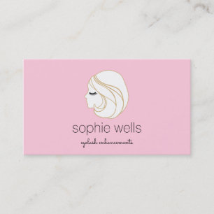 Cute Pink EyeLashes Extensions and False Eyelashes Business Card