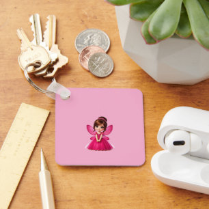 Cute Pink Fairy Acrylic Keychain