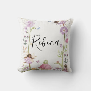 Cute Pink fairy Coquette primer cumpleaños Cushion