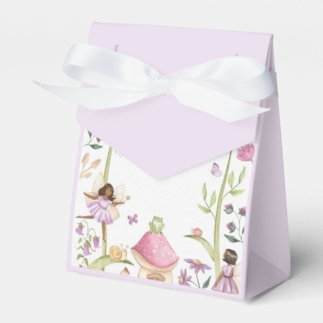 Cute Pink fairy Coquette primer cumpleaños Favour Box (Front Side)
