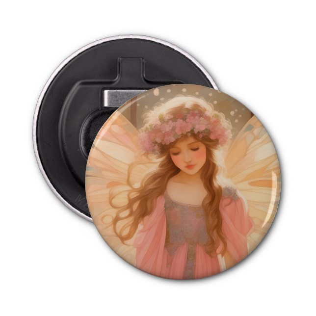 Cute Pink Fairy Fantasy Painting Bottle Opener (Front)