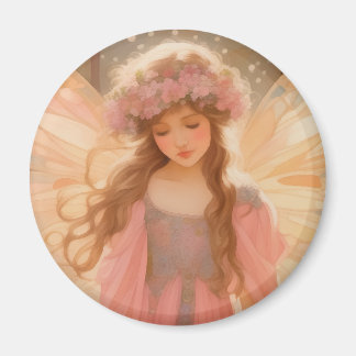 Cute Pink Fairy Fantasy Painting Magnet