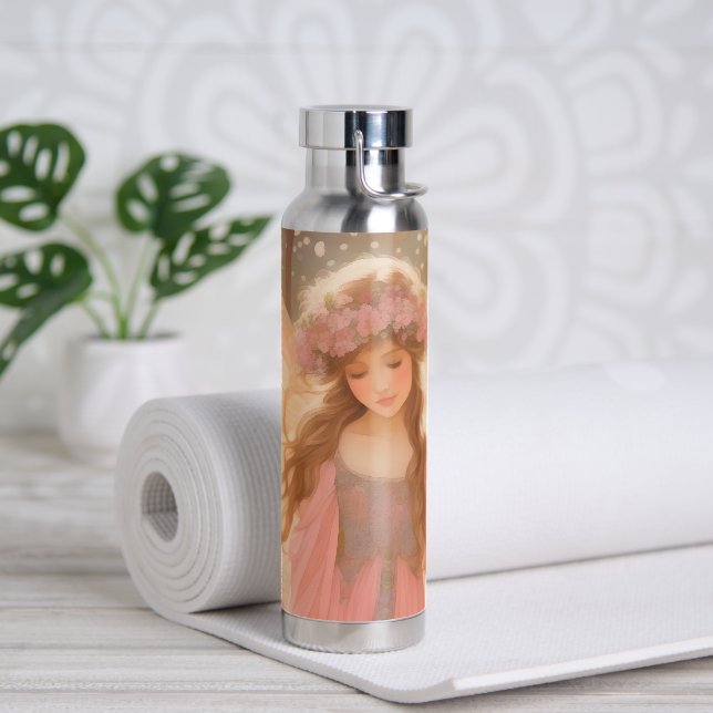 Cute Pink Fairy Fantasy Painting Water Bottle (Yoga)