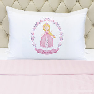 Cute Pink Fairytale Princess Pillowcase