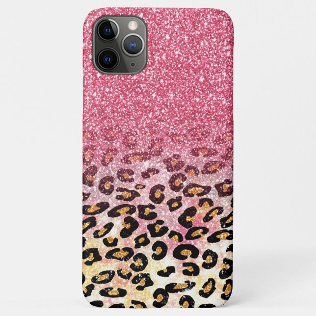 Cute pink faux glitter leopard animal print Case-Mate iPhone case (Back)