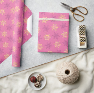Cute Pink Festive Christmas Gift Wrapping paper