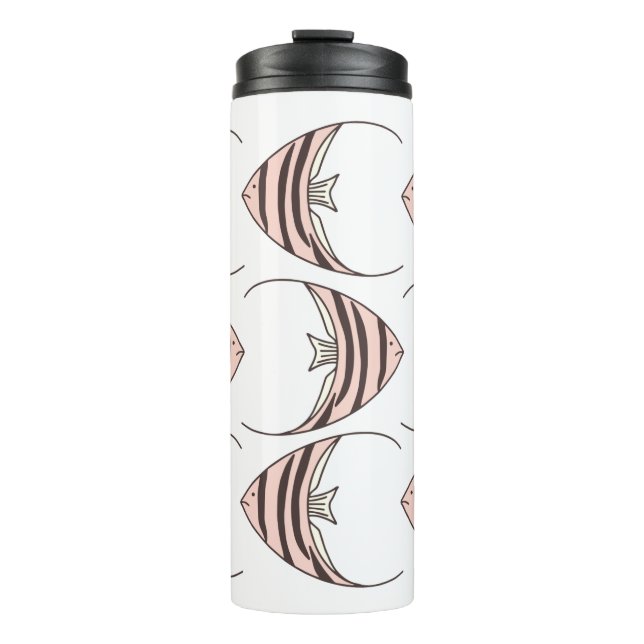 Cute Pink Fish Pattern Thermal Tumbler (Front)