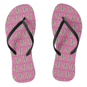 Cute pink fish pattern thongs