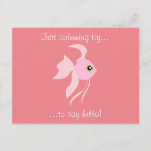 Cute Pink Fish Postcard