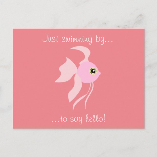 Cute Pink Fish Postcard (Front)