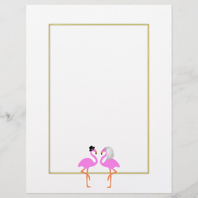 Cute Pink Flaingo Bride Groom Wedding (Front)