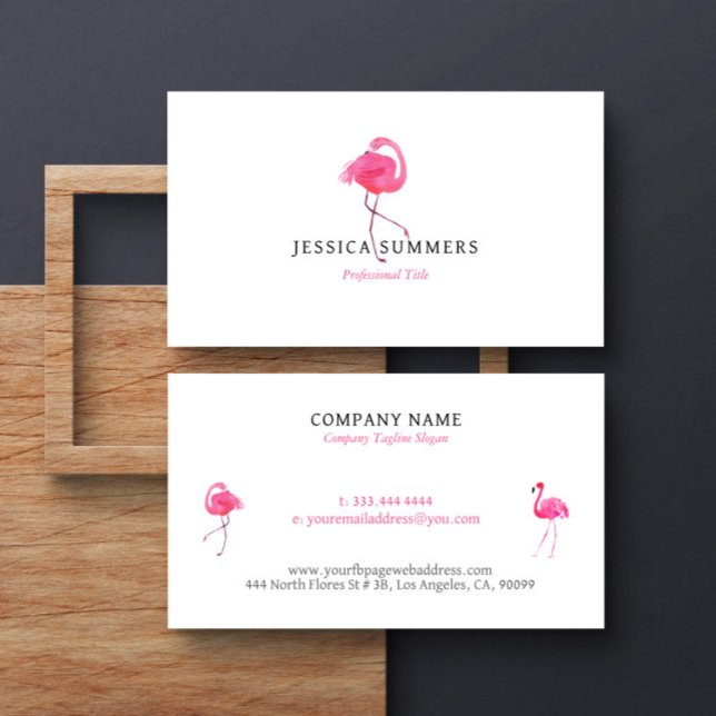 Cute Pink Flaming Personalised Business Card (Creator Uploaded)