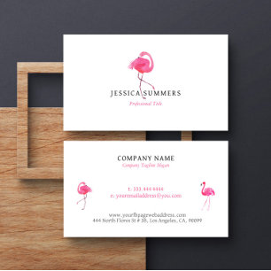 Cute Pink Flaming Personalized Business Card