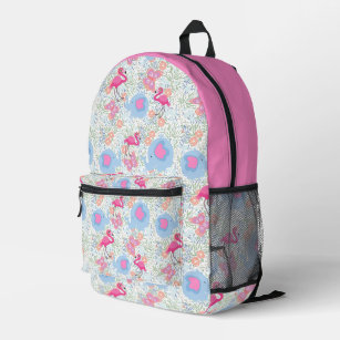 Cute Pink Flamingo and Friends Pattern Printed Backpack