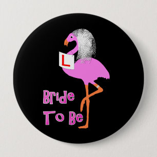 Cute Pink Flamingo Bachelorette Hen Party Theme 10 Cm Round Badge