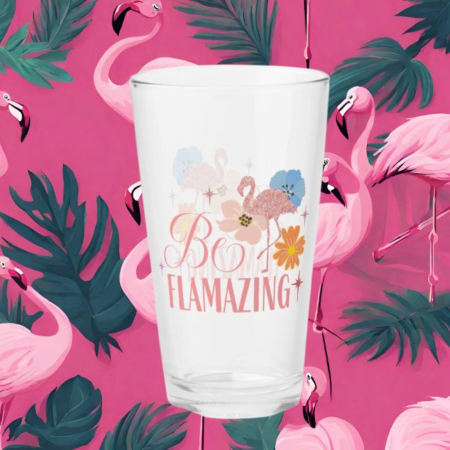 cute pink flamingo beach word art glass (Creator Uploaded)