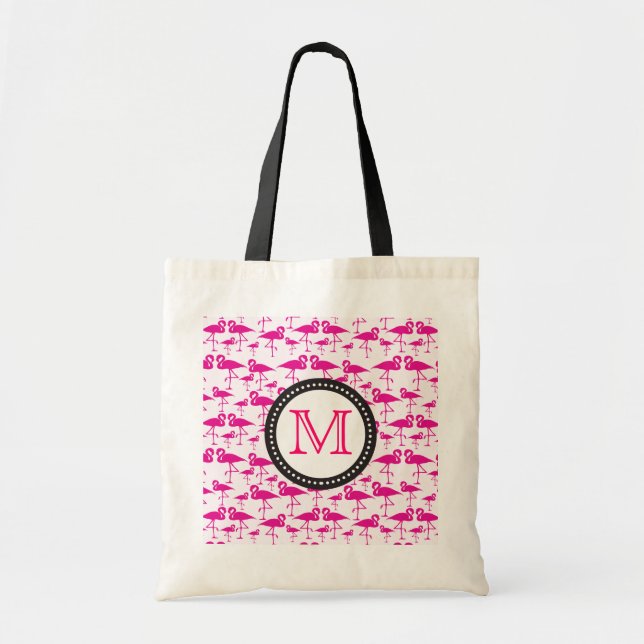 Cute Pink Flamingo cloth bag (Front)