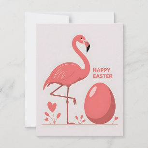 Cute Pink Flamingo Easter Card