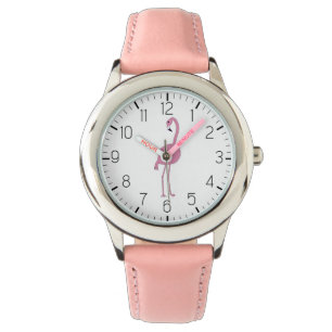 cute Pink Flamingo Girl's Watch