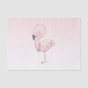 Cute Pink Flamingo Illustration Tissue Paper